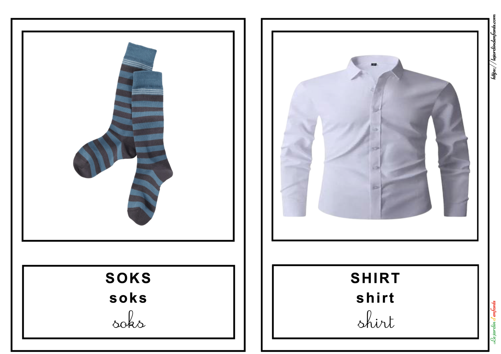 L'imagier des "Vêtements" Anglais – Image 4