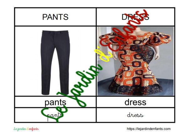 L'imagier des "Vêtements" Anglais – Image 2