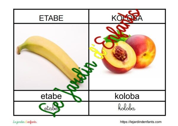 L'imagier des "Fruits et Légumes" Lingala