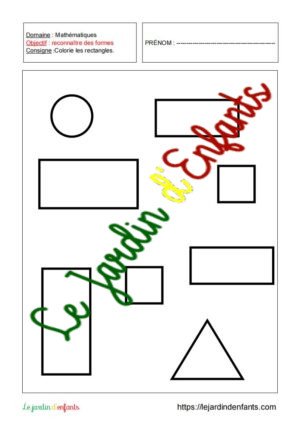 Les Formes  "Les rectangles" PS-MS