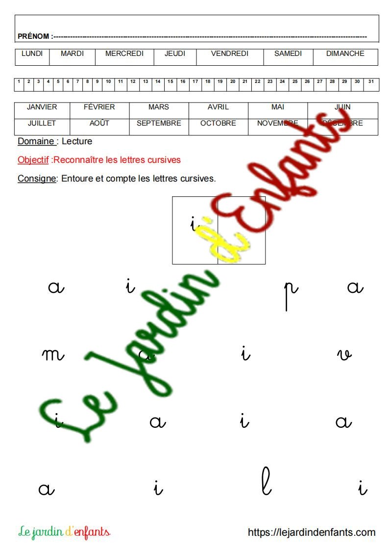 Lecture "Les lettres cursives a/e/i/o" GS – Image 3