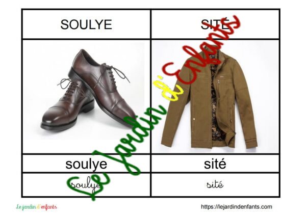 L'imagier des "Vêtements" Créole Haïtien