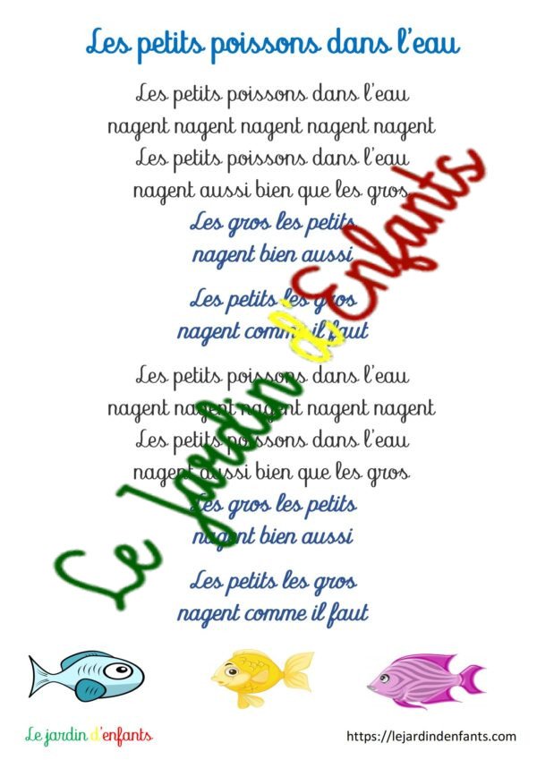 Les petits poissons dans l'eau
