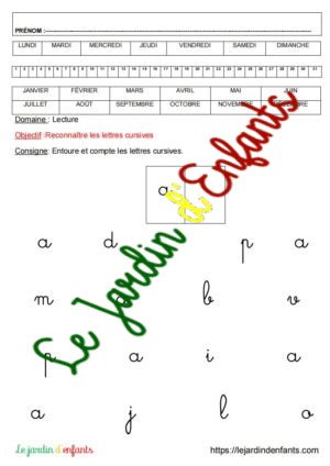 Fiche "Lettre A"