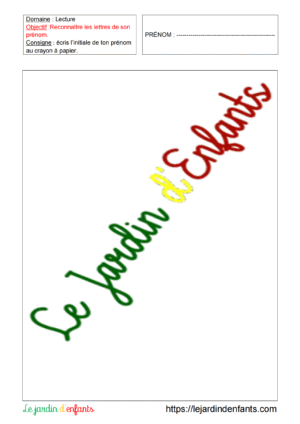 Ecriture "L'initiale du prénom" MS