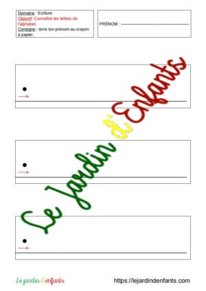 Ecriture "Le prénom" MS