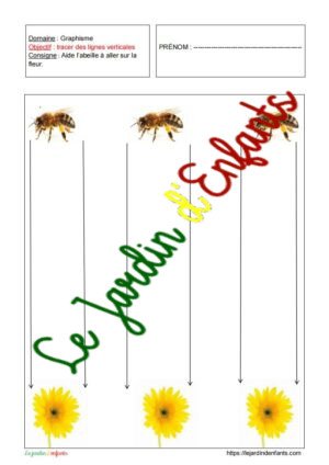 Les lignes verticales "Les abeilles" PS