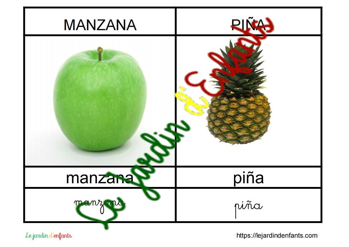 L'imagier des "Fruits et légumes" Espagnol – Image 2
