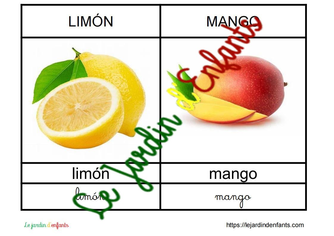 L'imagier des "Fruits et légumes" Espagnol – Image 4