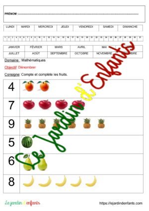 Compléter "Les fruits" GS