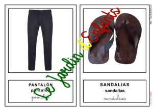 L'imagier des "Vêtements" Espagnol à l unité