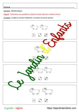 Dénombrer jusqu'à 3 "Les dés" PS