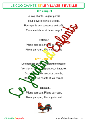 Le coq chante le village s'éveille