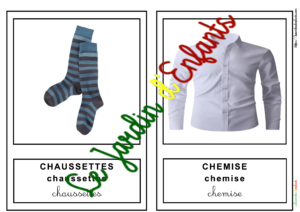 L'imagier des "Les vêtements" Français/3 écritures à l'unité