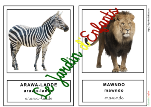 L'imagier des "Animaux de la savane" Peul à l'unité