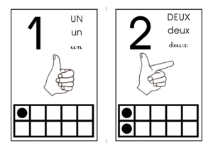 Affichages nombres de 1 à 10 avec "Mains et Dés" 3 écritures