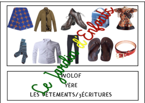 L'imagier des "Les vêtements" Wolof/3 écritures