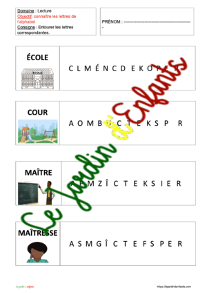 Lecture "Mots" n°1 MS/GS