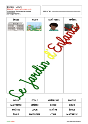 Lecture "Mots" n°3 MS/GS