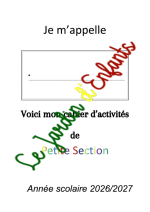 Page de garde cahier "Petite Section"