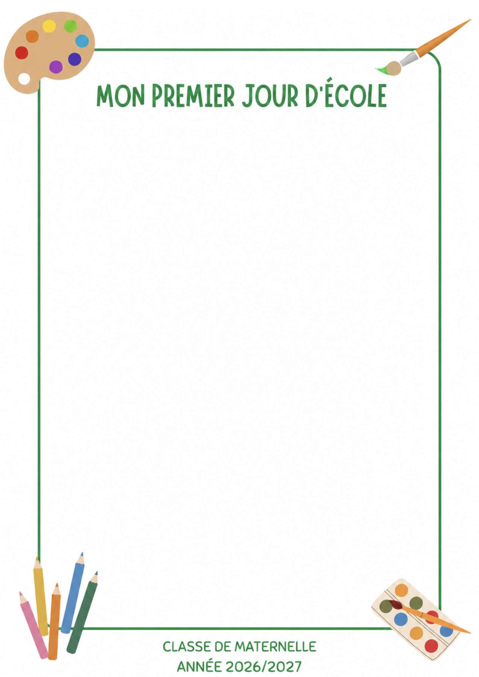 La rentrée "Mon premier jour d'école"
