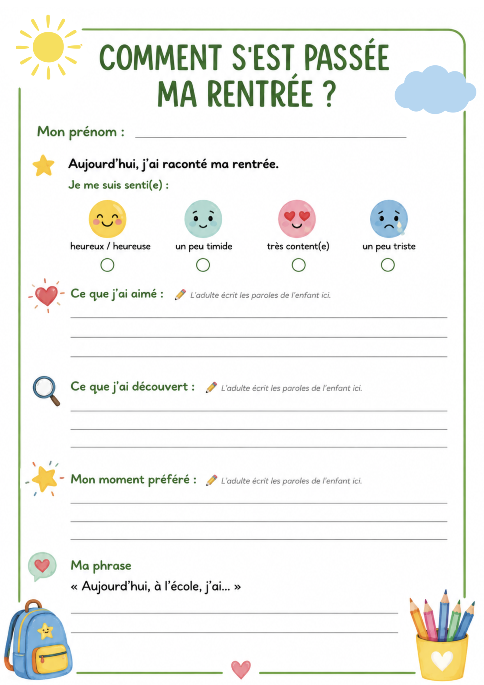 Comment s'est passée ma rentrée?