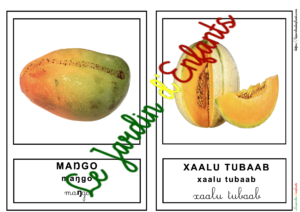 L'imagier des "Fruits et légumes" Wolof à l'unité