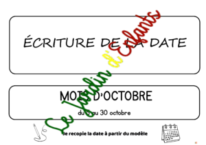 Écriture de la date "Le mois d'Octobre"