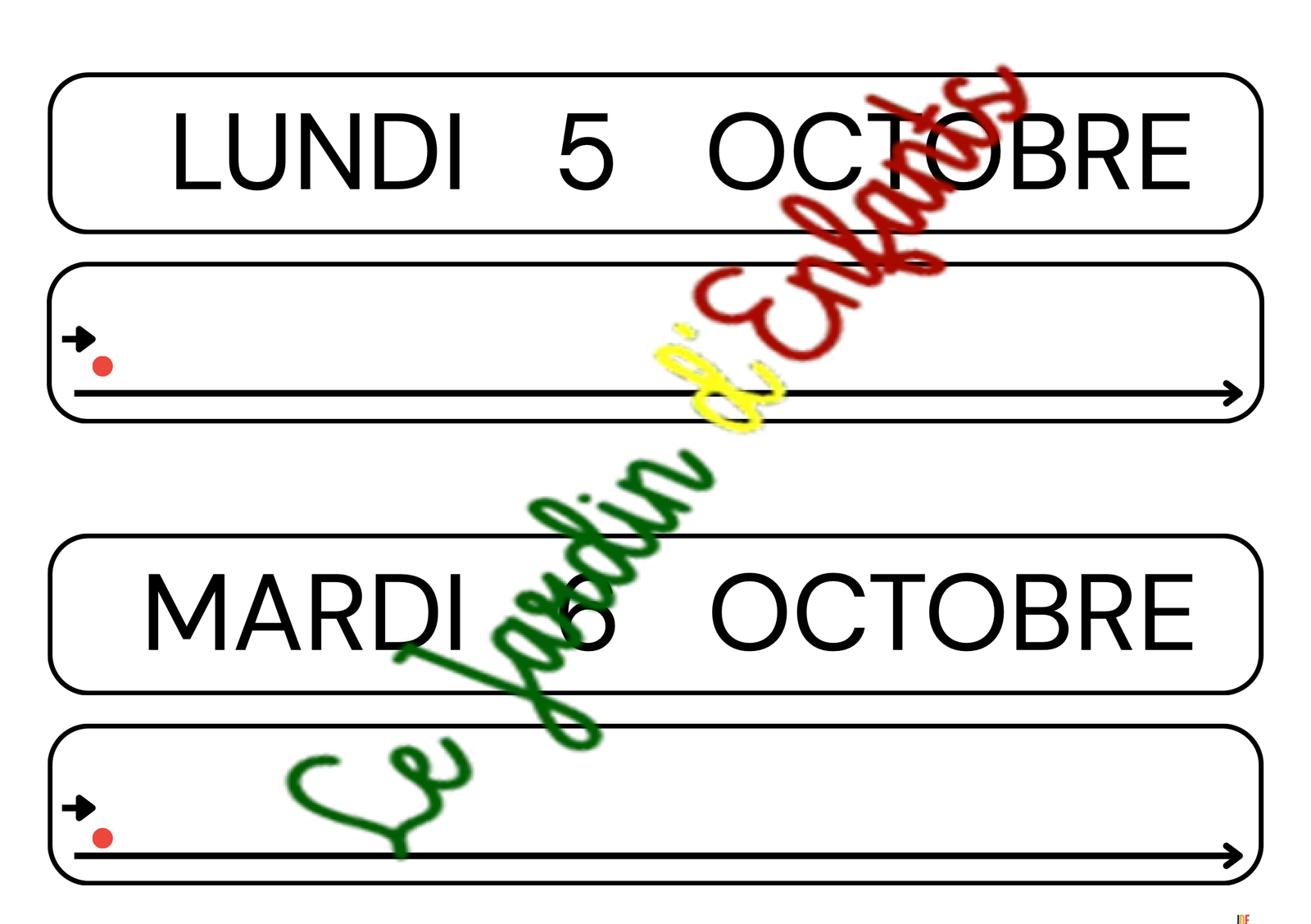 Écriture de la date "Le mois d'Octobre" – Image 2