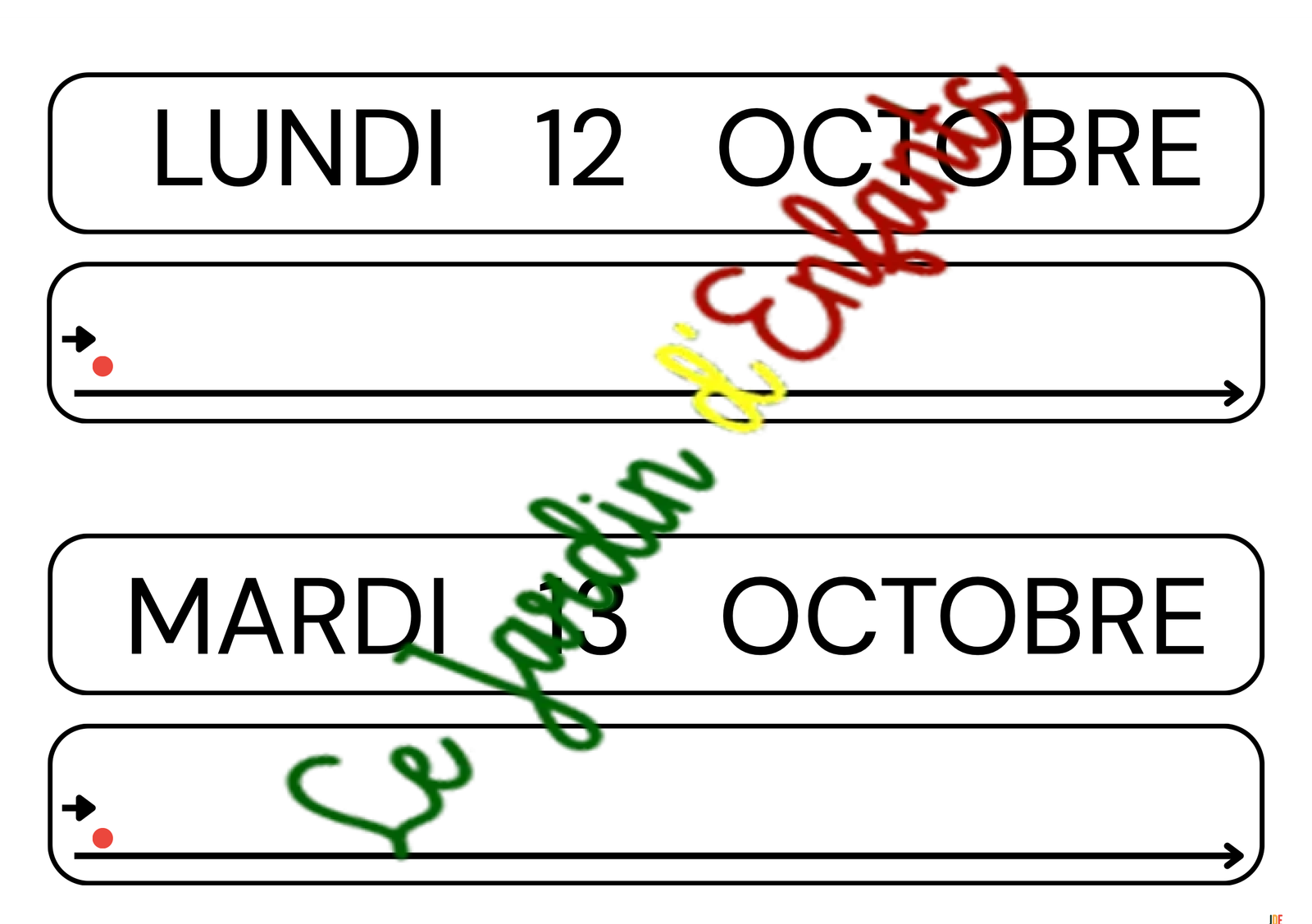Écriture de la date "Le mois d'Octobre" – Image 4