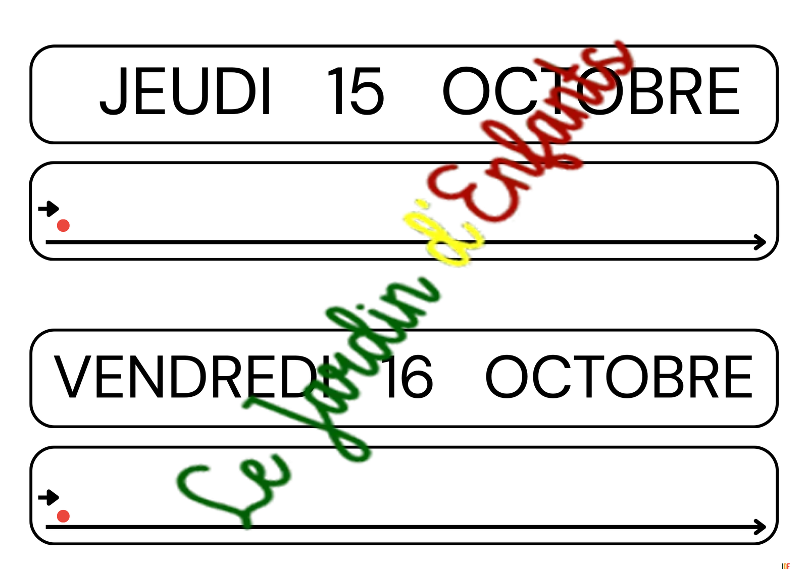Écriture de la date "Le mois d'Octobre" – Image 5
