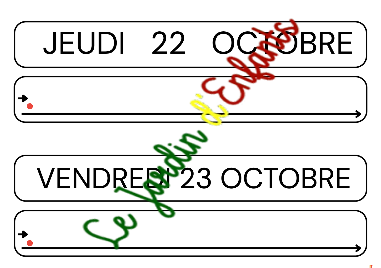 Écriture de la date "Le mois d'Octobre" – Image 7