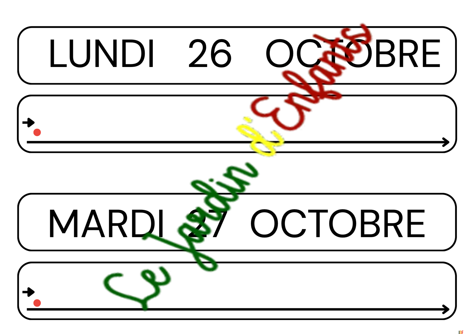 Écriture de la date "Le mois d'Octobre" – Image 8