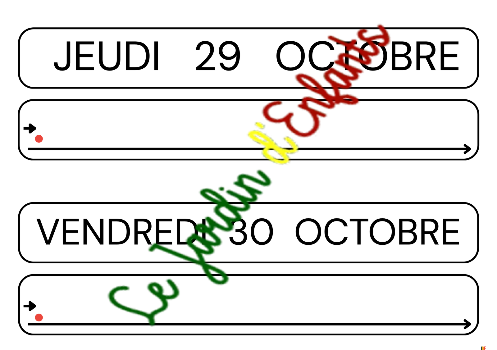 Écriture de la date "Le mois d'Octobre" – Image 9