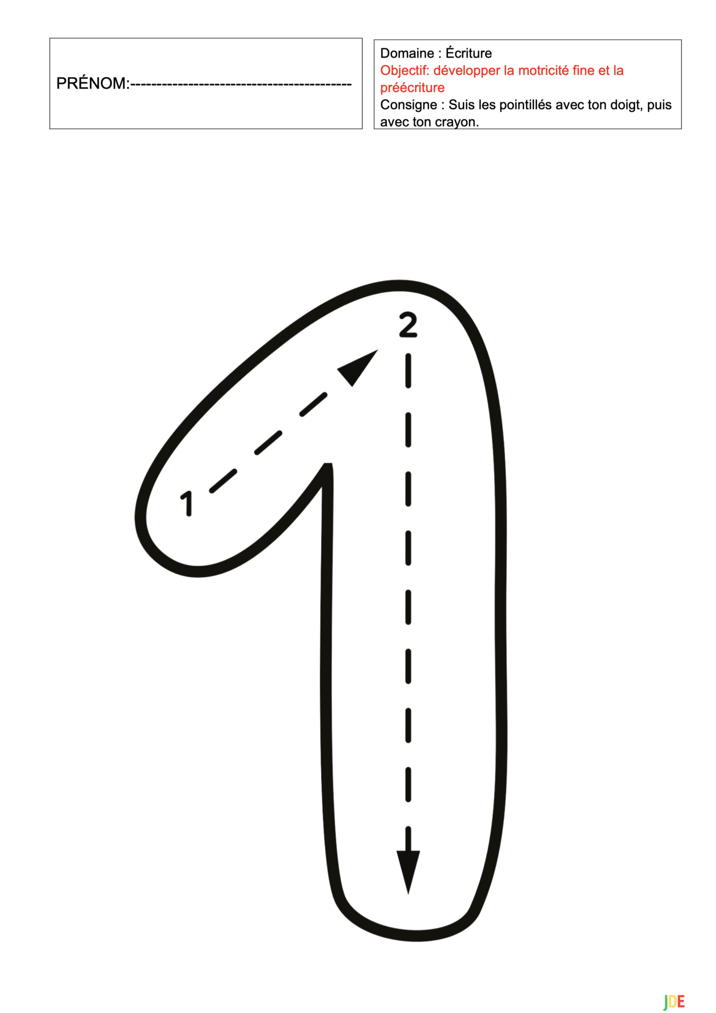 Écriture-Chiffres « Pointillées » ( 1 à 10) MS