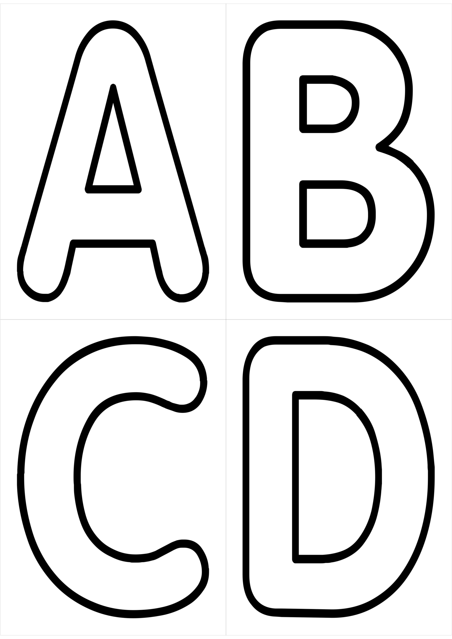 Frise alphabétique lettres pleines A6