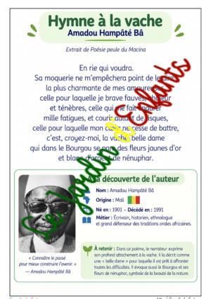 Hymne à la vache de Amadou Hampaté Ba